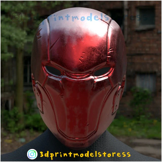 red hood helmet - red hood injustice cosplay mask 3d print model 3D Print Model .c4d .max .obj .3ds .fbx .stl .blend 