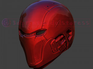 red hood helmet - red hood injustice cosplay mask 3d print model Model Cetak 3D