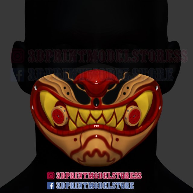 tiger mask kitsune japanese cosplay helmet 3d print model Modèles 3D en vedette .c4d .max .obj .3ds .fbx .stl .blend 