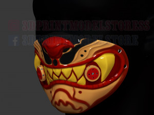 tiger mask kitsune japanese cosplay helmet 3d print model Modèles 3D en vedette