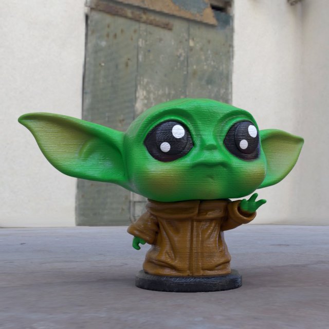 cute baby yoda statue stl file sculpt 3d print model Modelo de Impressão 3D .c4d .max .obj .3ds .fbx .stl .blend 