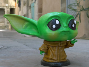 cute baby yoda statue stl file sculpt 3d print model Modelo de Impressão 3D