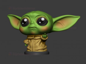 cute baby yoda statue stl file sculpt 3d print model Modelo de Impressão 3D