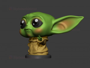 cute baby yoda statue stl file sculpt 3d print model Modelo de Impressão 3D