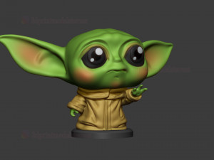 cute baby yoda statue stl file sculpt 3d print model Modelo de Impressão 3D