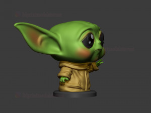 cute baby yoda statue stl file sculpt 3d print model Modelo de Impressão 3D