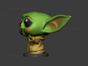 cute baby yoda statue stl file sculpt 3d print model Modelo de Impressão 3D