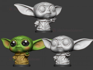 cute baby yoda statue stl file sculpt 3d print model Modelo de Impressão 3D