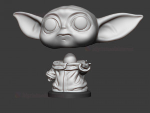 cute baby yoda statue stl file sculpt 3d print model Modelo de Impressão 3D