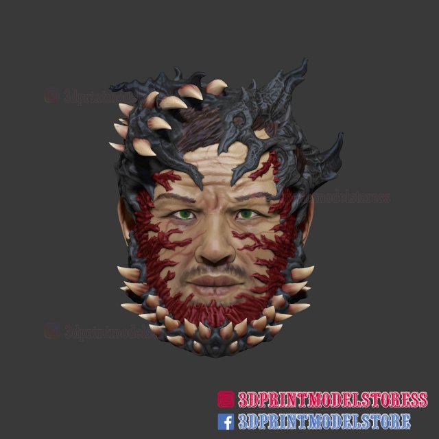 the spider man venom mask cosplay helmet stl 3d print model 3D-Druckmodell .c4d .max .obj .3ds .fbx .stl .blend 