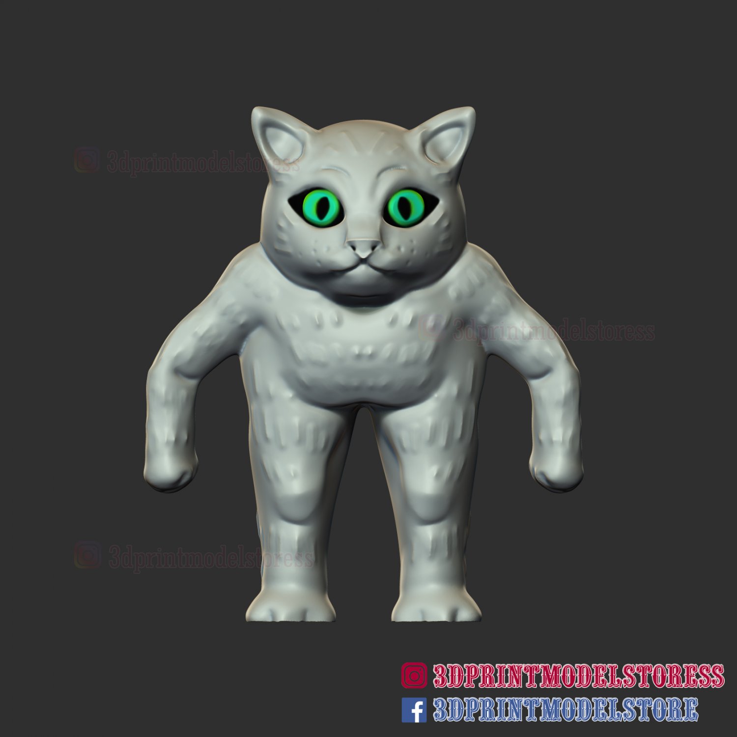 Meme Cat - Cute Cat STL File 3D Printable 3D Model in ...