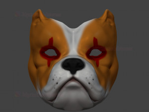 bulldog mask stl file halloween cosplay helmet 3d printable model 3D Принт Модель
