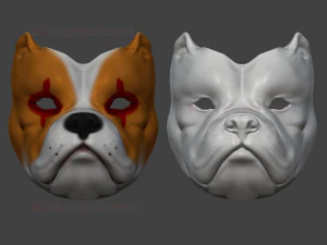 bulldog mask stl file halloween cosplay helmet 3d printable model 3D Print Model
