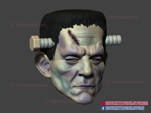frankenstein cosplay mask - monster halloween helmet Modèles 3D en vedette