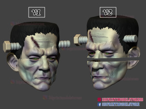 frankenstein cosplay mask - monster halloween helmet Modèles 3D en vedette