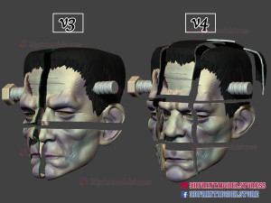 frankenstein cosplay mask - monster halloween helmet Modèles 3D en vedette