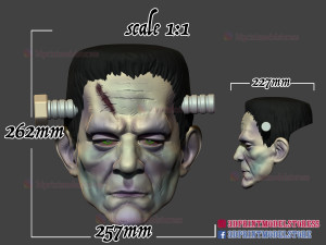 frankenstein cosplay mask - monster halloween helmet Modèles 3D en vedette
