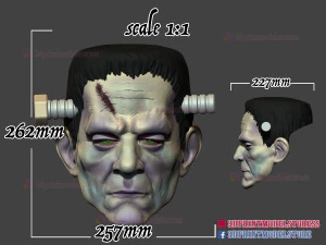 frankenstein cosplay mask - monster halloween helmet 3D Print Model