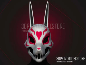 Neon White Red Mask for Cosplay Halloween 3D Print Model