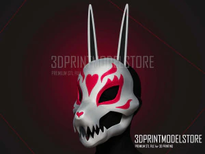 Neon White Red Mask for Cosplay Halloween 3D Print Model