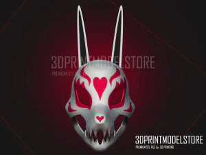 Neon White Red Mask for Cosplay Halloween 3D Print Model
