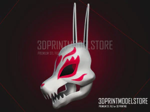 Neon White Red Mask for Cosplay Halloween 3D Print Model
