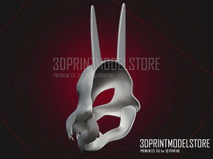 Neon White Red Mask for Cosplay Halloween 3D Print Model