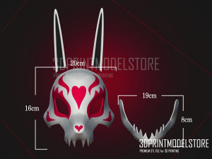 Neon White Red Mask for Cosplay Halloween Model do druku 3D