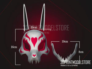 Neon White Red Mask for Cosplay Halloween 3D Print Model