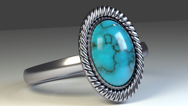 ring with emerald 3D Model .c4d .max .obj .3ds .fbx .stl .blend 