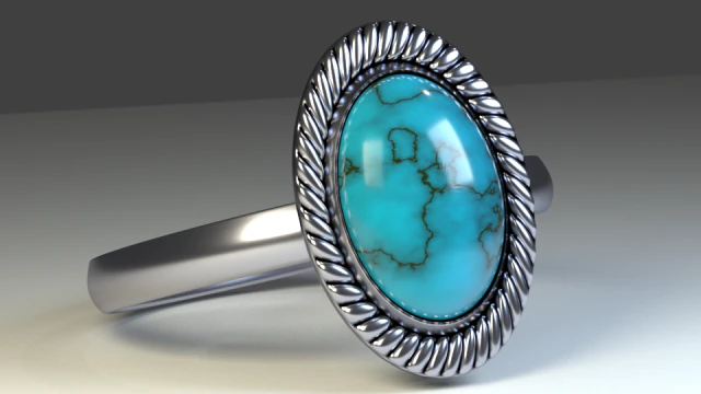 ring with emerald 3D Model .c4d .max .obj .3ds .fbx .stl .blend 