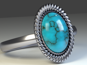 ring with emerald 3D Model