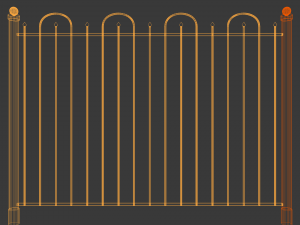iron fence Modèle 3D