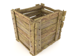 old wooden box Model 3D