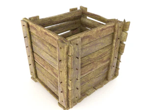 old wooden box 3D Model