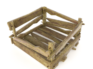 old wooden box Model 3D