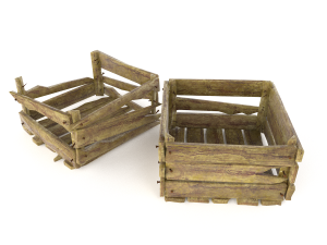 old wooden box Model 3D