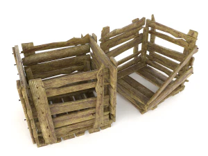 old wooden box 3D Model