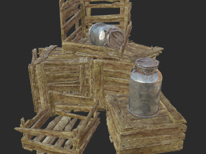 old wooden box Model 3D