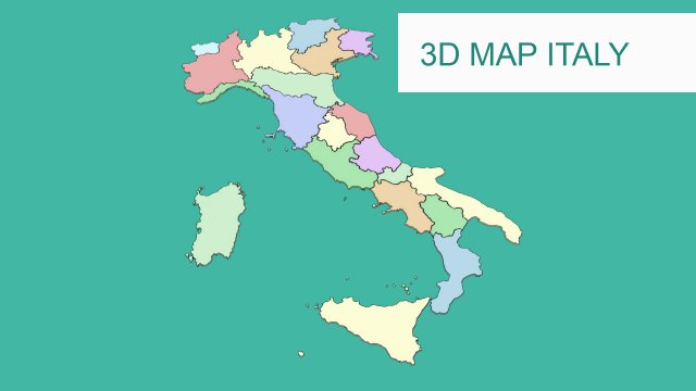 3d map - italy with all regions 3D 模型 .c4d .max .obj .3ds .fbx .stl .blend 