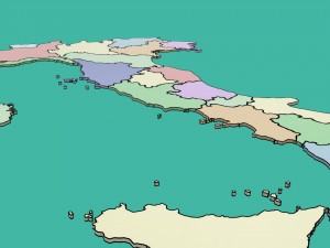 3d map - italy with all regions 3D 模型