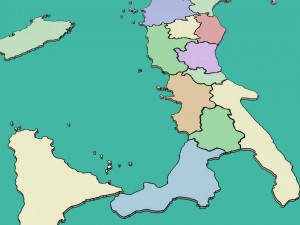 3d map - italy with all regions 3D 模型
