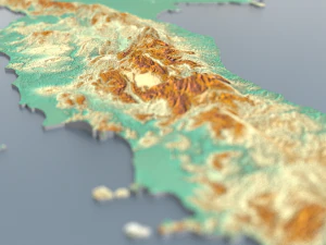 3d map - italy with relief 5k 3D Model