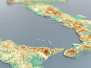 3d map - italy with relief 5k 3D Model