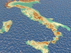 3d map - italy with relief 5k Modèle 3D