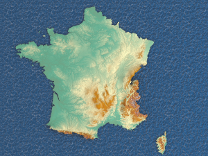 3d map - france with relief 5k Modèle 3D
