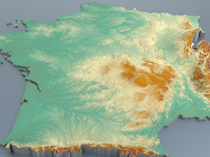 3d map - france with relief 5k 3D Model
