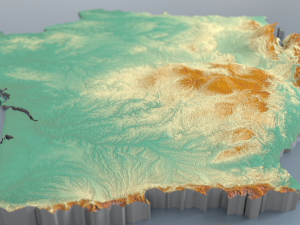 3d map - france with relief 5k 3D Model