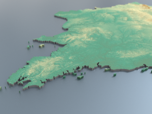3d map - france with relief 5k 3D Model
