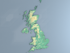 3d map - uk with relief 5k Modèle 3D